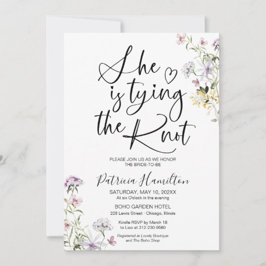 Ze bindt het knoop Vrijgezellenfeest vast Kaart (Voorkant)