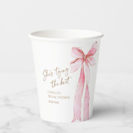 Ze bindt het knoop Vrijgezellenfeest vast Papieren Bekers