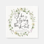 Ze bindt het knoop Vrijgezellenfeest vast Servet (Voorkant)