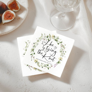 Ze bindt het knoop Vrijgezellenfeest vast Servet