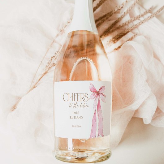 Ze bindt het knoop Vrijgezellenfeest vast Sparkling Wijnetiket