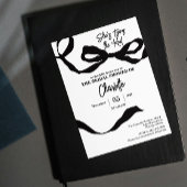 Ze bindt het knoop vrijgezellenfeest zwart-wit vas kaart