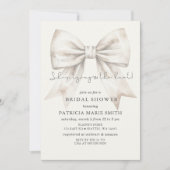 Ze bindt het knoop witte boog Vrijgezellenfeest Kaart (Voorkant)