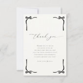 Ze bindt het knoop zwarte boog ivoor Vrijgezellenf Bedankkaart (Voorkant)