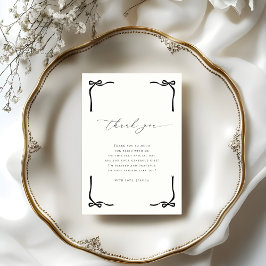 Ze bindt het knoop zwarte boog ivoor Vrijgezellenf Bedankkaart