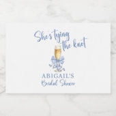 ZE BINDT HET KNOOPBLAUWE VRIJGEZELLENFEEST VAST SPARKLING WIJNETIKET (Enkel label)