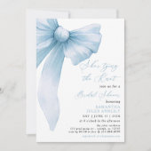 Ze bindt het Knot Blue Bow-Vrijgezellenfeest vast Kaart (Voorkant)