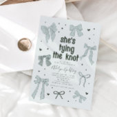 Ze bindt het Knot Blue Bow-Vrijgezellenfeest vast Kaart