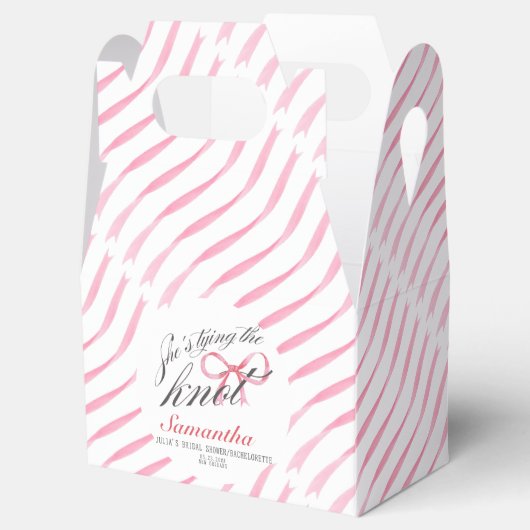 Ze bindt het Knot Bow Coquette Vrijgezellenfeest Bedankdoosjes (Geopend)