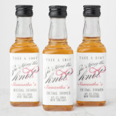 Ze bindt het Knot Bow Coquette Vrijgezellenfeest Likeurfles Etiket (Flessen)