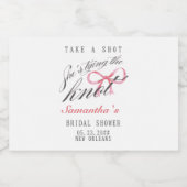 Ze bindt het Knot Bow Coquette Vrijgezellenfeest Likeurfles Etiket (Enkel label)