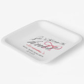 Ze bindt het Knot Bow Coquette Vrijgezellenfeest Papieren Bordje (Gebogen)