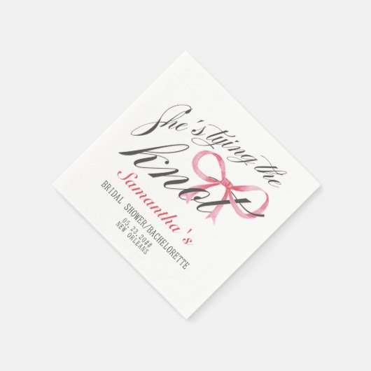 Ze bindt het Knot Bow Coquette Vrijgezellenfeest Servet (Hoek)