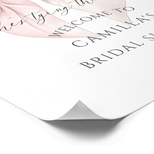 Ze bindt het Knot Bow Vrijgezellenfeest welkom Poster (Hoek)