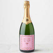 Ze bindt het Knot Cherry Vrijgezellenfeest Sparkling Wijnetiket