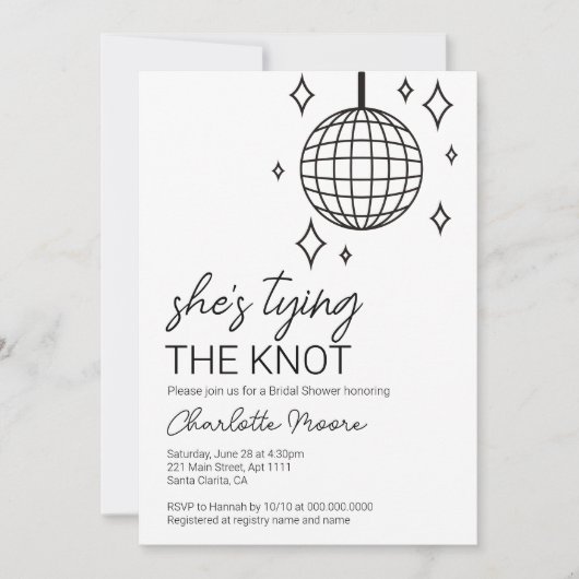 Ze bindt het Knot Disco Vrijgezellenfeest Kaart (Voorkant)