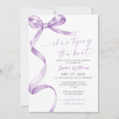 Ze bindt het Knot Lavender Bow Vrijgezellenfeest Kaart (Voorkant)