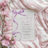 Ze bindt het Knot Lavender Bow Vrijgezellenfeest Kaart