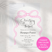 Ze bindt het Knot Modern Script-Vrijgezellenfeest Kaart