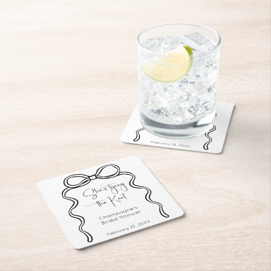 Ze bindt het Knot Modern Script-Vrijgezellenfeest Kartonnen Onderzetters (Insitu)