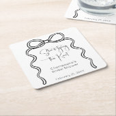 Ze bindt het Knot Modern Script-Vrijgezellenfeest Kartonnen Onderzetters (Schuin)