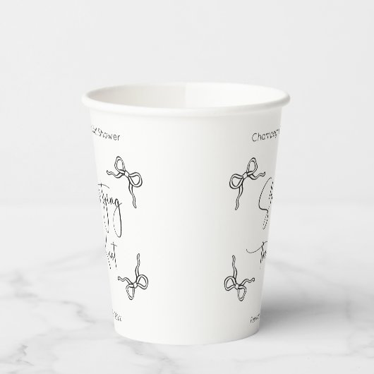 Ze bindt het Knot Modern Script-Vrijgezellenfeest Papieren Bekers (Links)