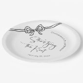 Ze bindt het Knot Modern Script-Vrijgezellenfeest Papieren Bordje (Gekanteld)