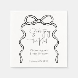 Ze bindt het Knot Modern Script-Vrijgezellenfeest Servet
