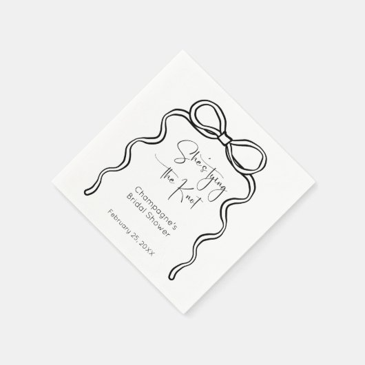 Ze bindt het Knot Modern Script-Vrijgezellenfeest Servet (Hoek)
