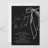 Ze bindt het Know Black Bow Vrijgezellenfeest Kaart (Voorkant)