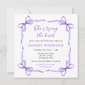 Ze bindt het Paarse lint Vrijgezellenfeest van de  Kaart (Voorkant)