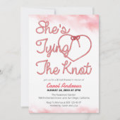 Ze bindt het Pink Rope Heart Vrijgezellenfeest aan Kaart (Voorkant)