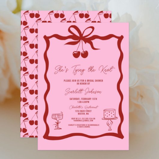 Ze bindt het rode Vrijgezellenfeest van de Knoopbo Kaart