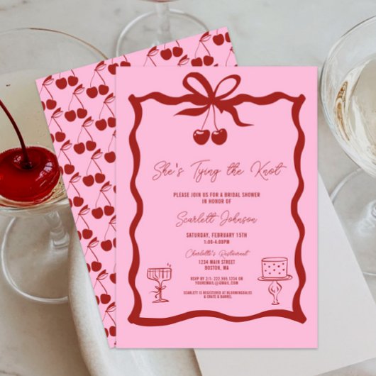 Ze bindt het rode Vrijgezellenfeest van de Knoopbo Kaart