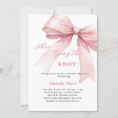 Ze bindt het roze knoop Vrijgezellenfeest Kaart (Voorkant)