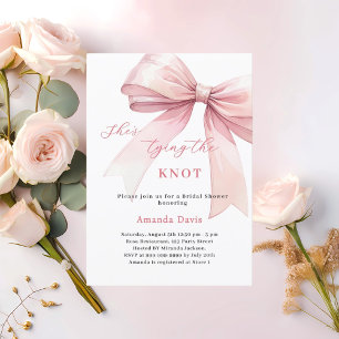 Ze bindt het roze knoop Vrijgezellenfeest Kaart
