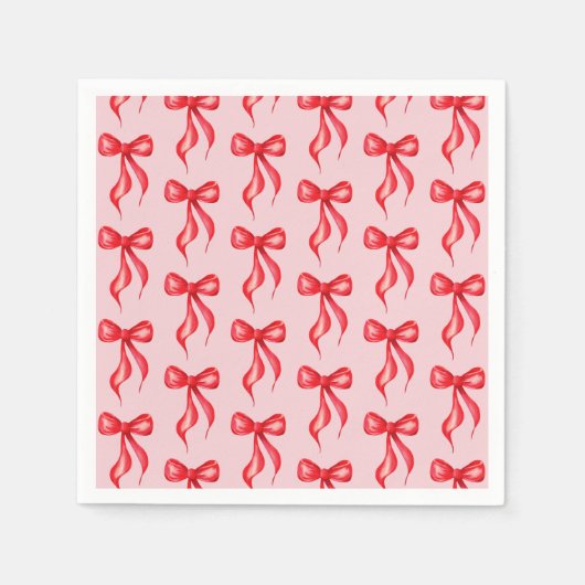 Ze bindt het Roze Rode Knoop Vrijgezellenfeest Servet (Voorkant)