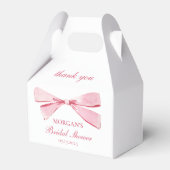Ze bindt het roze Vrijgezellenfeest van de knoop Bedankdoosjes (Voorkant Zijde)