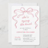 Ze bindt het roze Vrijgezellenfeest van de knoop Kaart (Voorkant)