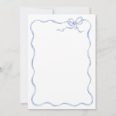 Ze bindt het Schattigee Blue Bow Vrijgezellenfeest Kaart (Achterkant)