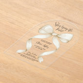 Ze bindt het Vrijgezellenfeest van de knoopboog Acryl Uitnodigingen (Laagn)