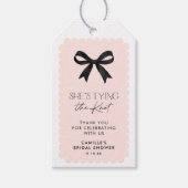 Ze bindt het Vrijgezellenfeest van de knoopboog Cadeaulabel (Voorkant)