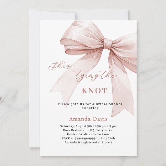 Ze bindt het Vrijgezellenfeest van de knoopboog Kaart (Voorkant)