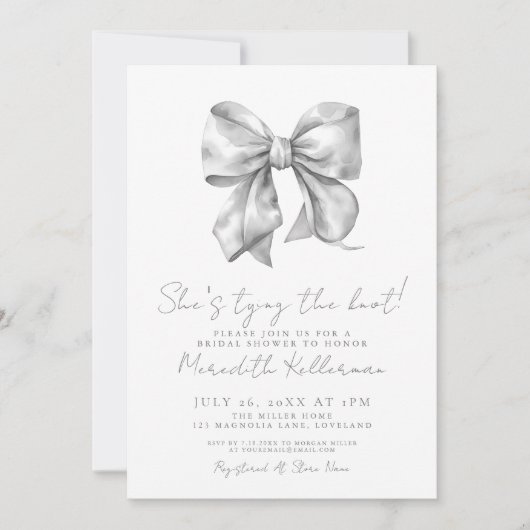 Ze bindt het Vrijgezellenfeest van de knoopboog Kaart (Voorkant)