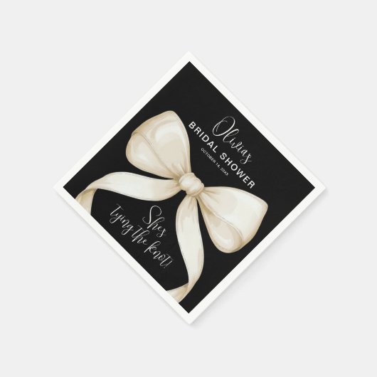 Ze bindt het Vrijgezellenfeest van de knoopboog Servet (Hoek)