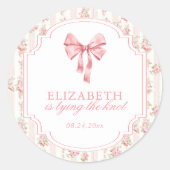 Ze bindt het Vrijgezellenfeest van de Knoopkokette Ronde Sticker (Voorkant)