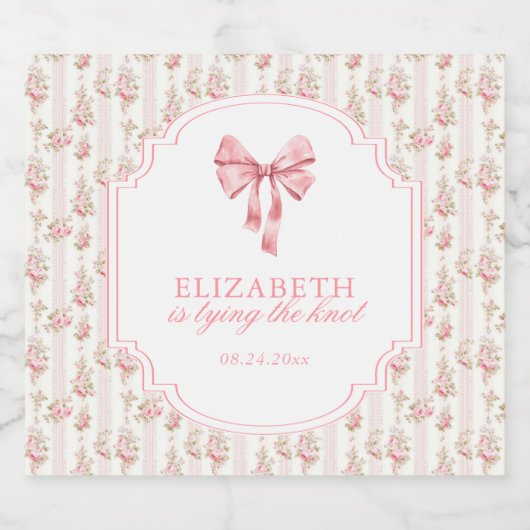 Ze bindt het Vrijgezellenfeest van de Knoopkokette Sparkling Wijnetiket (Enkel label)