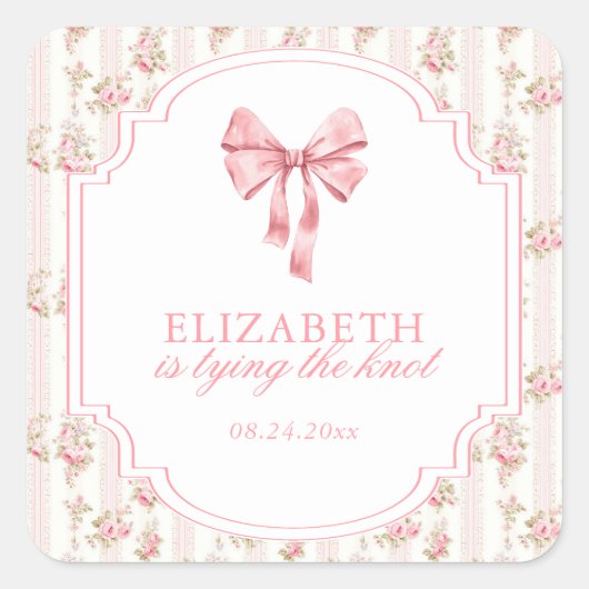 Ze bindt het Vrijgezellenfeest van de Knoopkokette Vierkante Sticker (Voorkant)