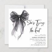 Ze bindt het zwarte Vrijgezellenfeest van de knoop Magnetische Uitnodiging (Voorkant)