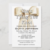 Ze bindt knoop linnen boog Vrijgezellenfeest Kaart (Voorkant)